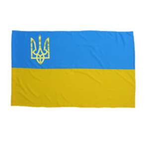 Флаг Украины с габардина с трезубцем - 70*105 см